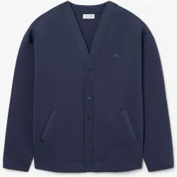 Chaqueta de hombre de punto oversized con firma bordada en gris