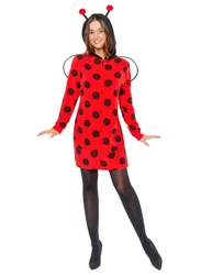 Marienkäfer Kostüm für Damen langärmelig rot - female