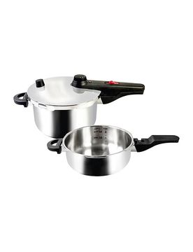 Juego de olla a presión 22cm 4,5+3,0L plata