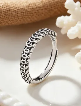 Vintage Chinese Coin Open Ring Retro Distressed Thai Silver Ring Women Minimalist Fashion Jewelry - Aliexpress - FashionsVida