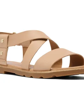 Sandalia plana de mujer de piel - Sorel - FashionsVida