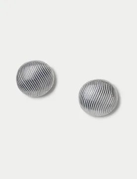 Textured Circle Stud Earrings Silver female - M&S - FashionsVida