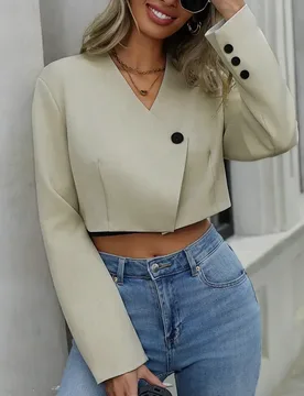 New Spring and Autumn Commuting Casual Simple Short Solid Color Blazer - Aliexpress - FashionsVida