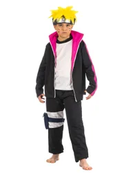 Boruto Kinderkostüm für Jungen schwarz-pink - male