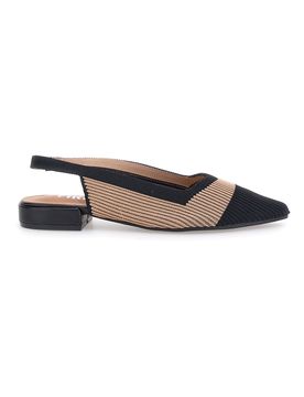 Ballerine beige e nere in tessuto con soletta morbida PRESZ11 38