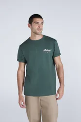 Chase' Mens Graphic T-Shirt Breathable Summer Casual Tee Green Cotton - Size X-Small