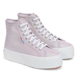 Womens/ladies 2708 Lamé High Tops (Pastel Lilla Iridescent) - Rose - Size Uk 6