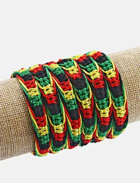 Pcs Handmade Cotton Silk Cord Rasta Hippie Jamaican Color Friendship Bracelet DIY Exquisite Fashion Jewelry - Aliexpress - FashionsVida