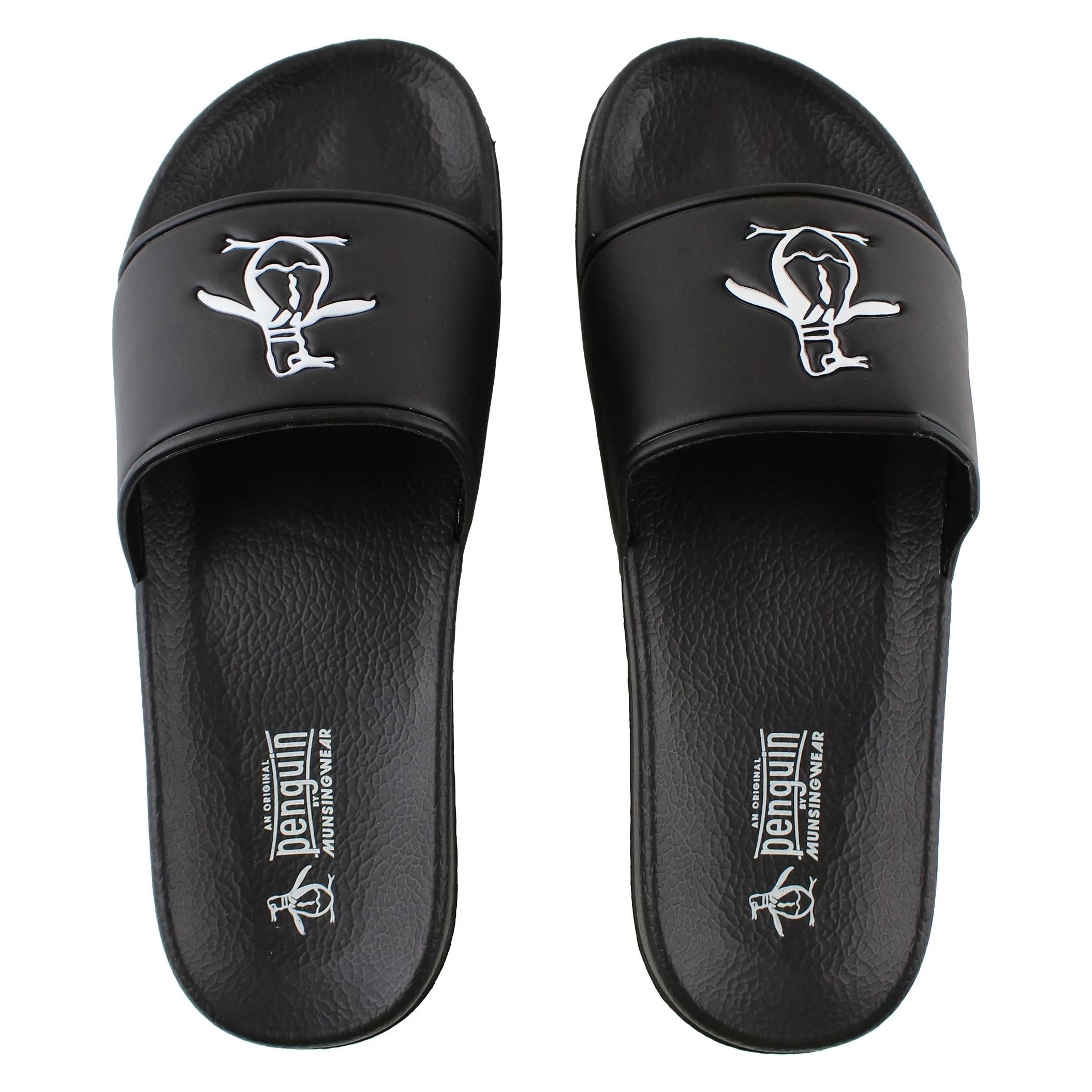 Pier Mens Black Sliders - Size Uk 11 - Penguin - FashionsVida