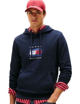 Felpa blu con cappuccio MW0MW41332DW5