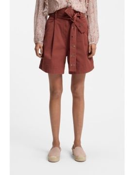 Para mujer. 50556394 Shorts de algodón elástico con cinturón calado (36), Casual