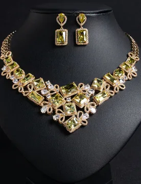 Luxury Jewellery Fashion Translucent Exaggerated Fine Irregular Necklace Earrings Dress Accessories Set Prom Bridal Party M-245 - Aliexpress - FashionsVida