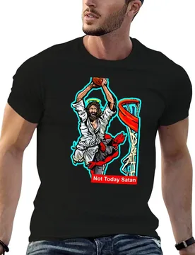 NOT TODAY SATAN JESUS SLAM ON DEVIL BASKETBALL T-Shirt cotton t shirts man 100% T-Shirt - Aliexpress - FashionsVida