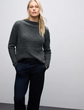 Federgarn Pullover female Grau