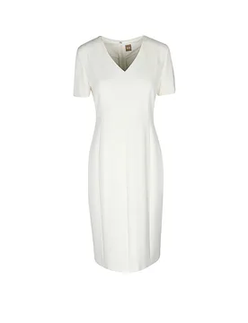 Vestido de negocios DAMAISA blanco 38 - BOSS - FashionsVida