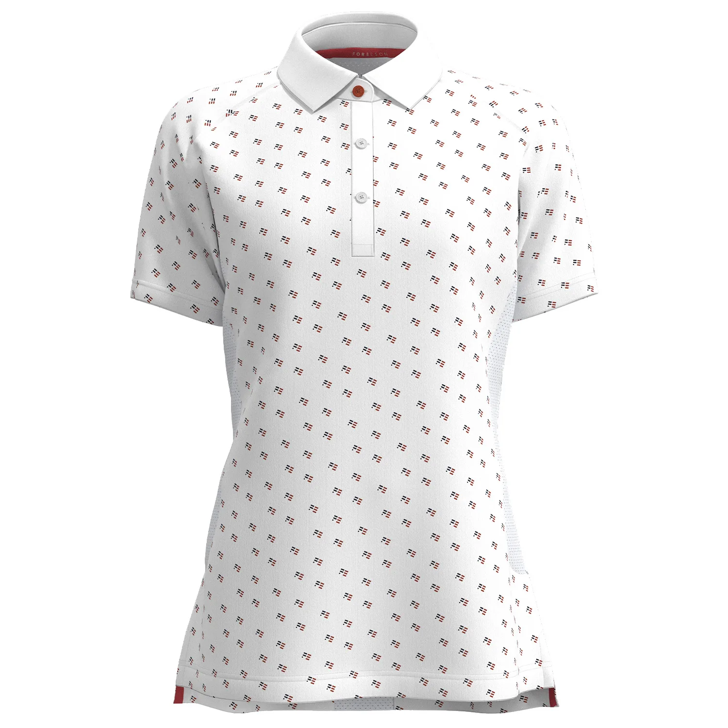 Womens/ladies Varah Patterned Buttoned Polo Shirt (White) - Size X-Small - Forelson - FashionsVida