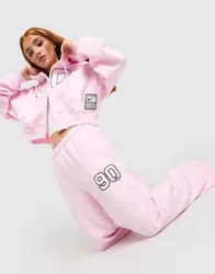 Womens Studio 90 Wide Leg Joggers - Rosa, rosa rosa Donna taglia L