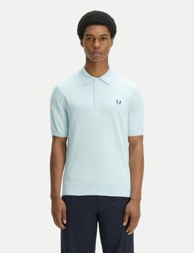 Fred Perry Strick-Poloshirt Weiß M