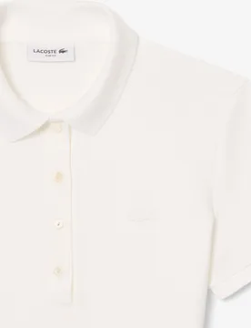 Polo de mujer en piqué de algodón stretch de manga corta - Lacoste - FashionsVida
