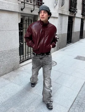 Veste Similicuir M Bordeaux - Bershka - FashionsVida