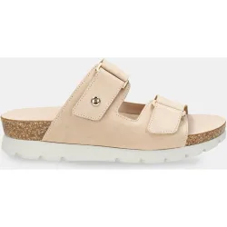 Sandalias de plataforma de mujer en piel con forro de piel