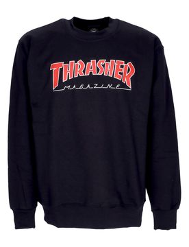 Felpa Girocollo Uomo Outline Crew Black/red