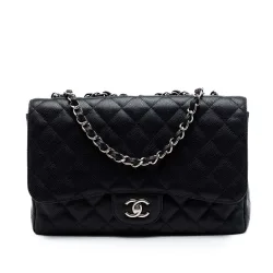 Jumbo Classic Caviar Single Flap