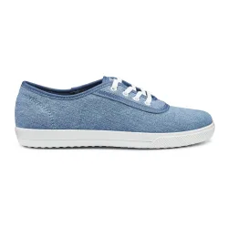Women's Wide Fit 'Mabel' Canvas Lace-Ups in Blue Size: 9 - Blue - Size: 9
