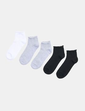 Calzini a coste con volant 4 pack - multicolor