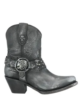 Stiefelette Damen Braungrau 36 Damen - New Rock - FashionsVida