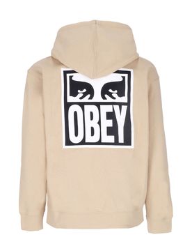 Felpa Cappuccio Uomo Eyes Icon Hood Premium Fleece Oat Milk