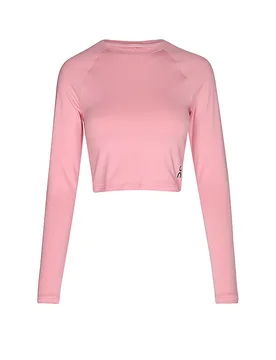 T-shirt manches lgues coupe courte rose L - On - FashionsVida