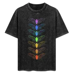 Cicada Stack Digital Drawing T-Shirt Large Size Casual Short Sleeve Top