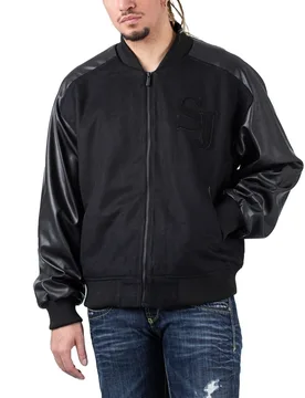 Monogram Logo College Jacket Black S Herren - Sean John - FashionsVida