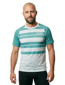 Performance Short Sleeve T-shirt Print Perf / Aqu 2XL - Head Racket - FashionsVida