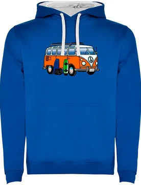 Sweat à Capuche Hippie Van Wakeboard Two-colour Royal Blue / White S - Kruskis - FashionsVida