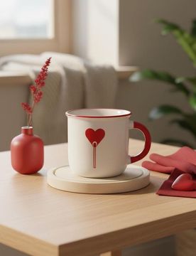 Tazza con motivo di San Valentino - bianco