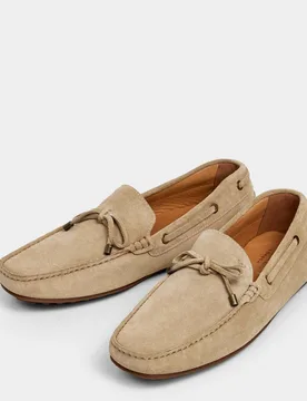 Mocasin tipo driver de hombre driver con cordones en nobuk - Hackett - FashionsVida