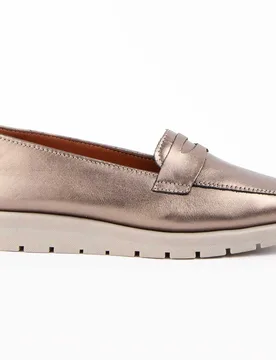 Womens Moccasin Meilis Bronze Leather - Size Eu 38 - Purapiel - FashionsVida