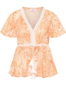 IZIA Blusa naranja / blanco