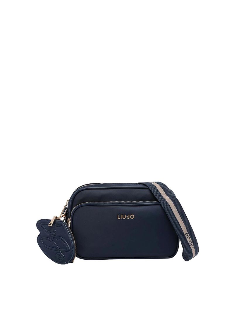 Borsa a tracolla con logo nero
