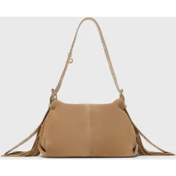 Bolso de mujer de hombro miss m de ante con solapa multiposición mediano