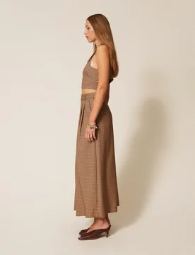 Jupe longue en prince de Galles - Actitude by Twinset - FashionsVida