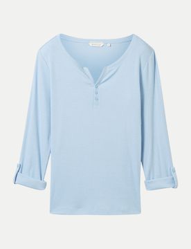 Langarmshirt mit Turn-Up-Funktion Blau XL