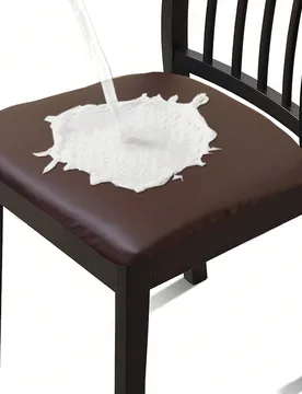 Piezas Fundas de asiento de silla de PU impermeables, protectores de asiento de silla para cocina, hotel (PU Negro, 6 piezas) - Shein - FashionsVida