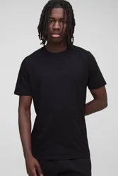 Herren Basic Slim Fit Rundhals T-Shirt Black Größe XL