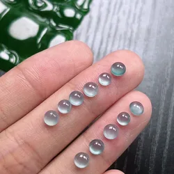 Natural jadeite A product, ice double-sided 28-bottom egg surface, various inlays with blue water jadeite loose beads