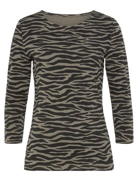 LASCANA Camiseta caqui / negro