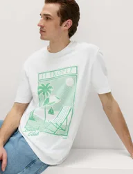 Pure Cotton St Tropez Graphic T-Shirt White male
