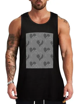 Hearts & bats in greys Tank Top Lightweight Sleeveless T Shirt Basic Casual Top - Aliexpress - FashionsVida